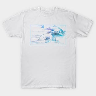 Despair And The Whale in Blue T-Shirt